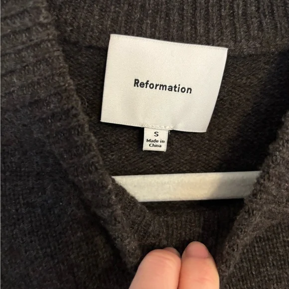 Reformation Calloway Regenerative Wool Crew in Espresso - Picture 3 of 5